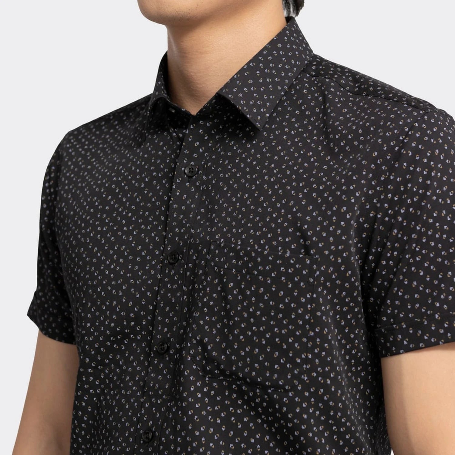 Navy patterned print