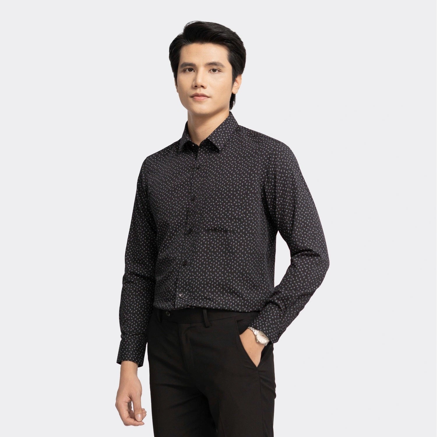 Navy patterned print